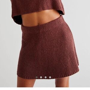 FREE PEOPLE BEACH ‘Marsha’ Sweater Skirt in Vintage Burgundy | Women’s size M
